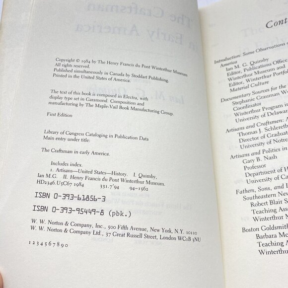 Winterthur Book The Craftsman in Early America by Ian M. G. Quimby 1984 Trade PB - Picture 7 of 13